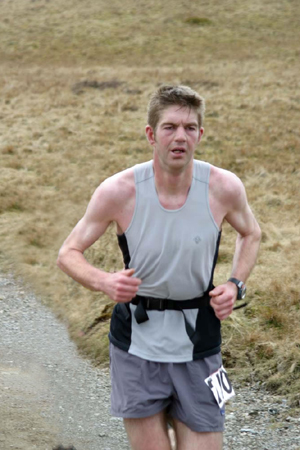 Finishing the Anniversary Waltz fell race, Newlands Valley, Lake District, April 2006